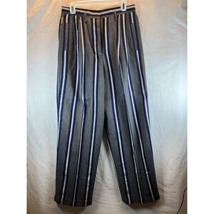 Armani Jeans Vintage Striper Gray-Blue-White Women's Size‎ 12 33" Length